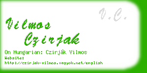 vilmos czirjak business card